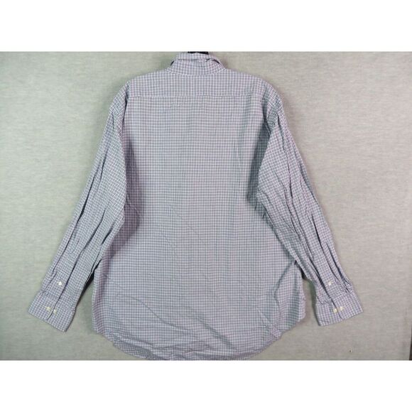 Lauren Ralph Lauren Mens Shirt Large 17 34/35 Blue‎ Check Plaid Button Up LRL - Picture 8 of 10